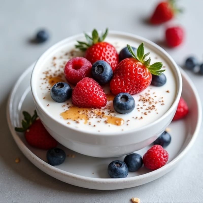 Creamy Greek Yogurt Protein Pudding with Mixed Berries