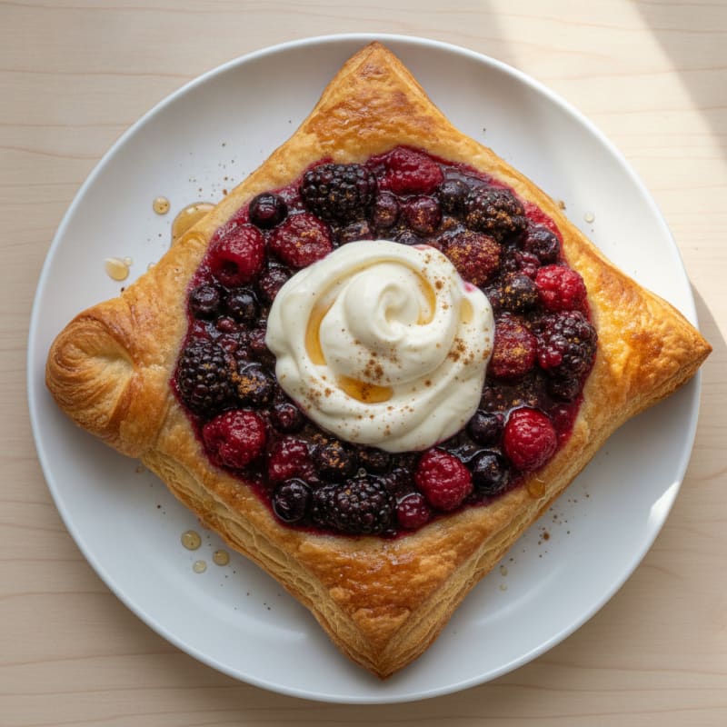 Flaky Puff Pastry with Berry Compote