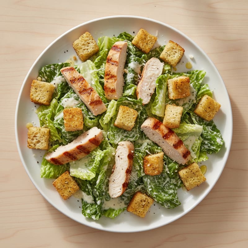 Chicken Caesar Salad with Garlic Croutons