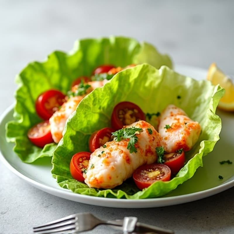 Fresh Lobster Lettuce Wraps with Lemon-Herb Dressing