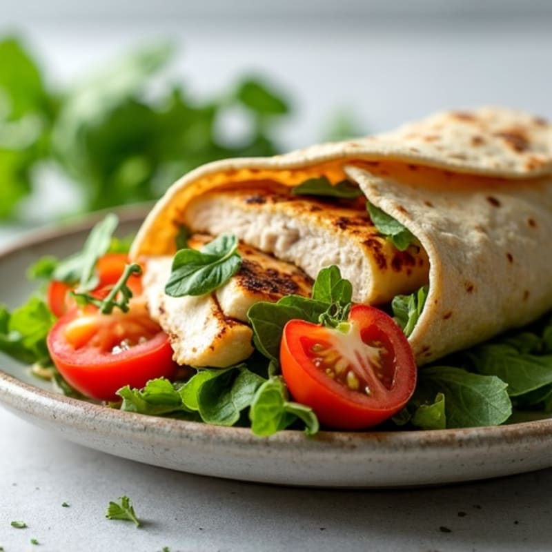 Crispy Grilled Chicken Wrap with Fresh Herbs