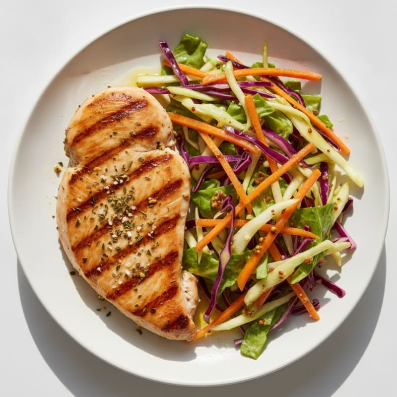 Grilled Turkey Breast with Crunchy Cabbage Slaw
