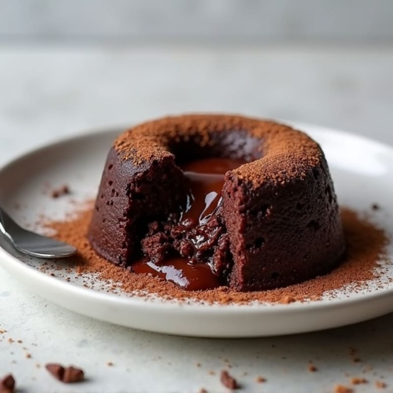 Protein-Rich Dark Chocolate Lava Cake