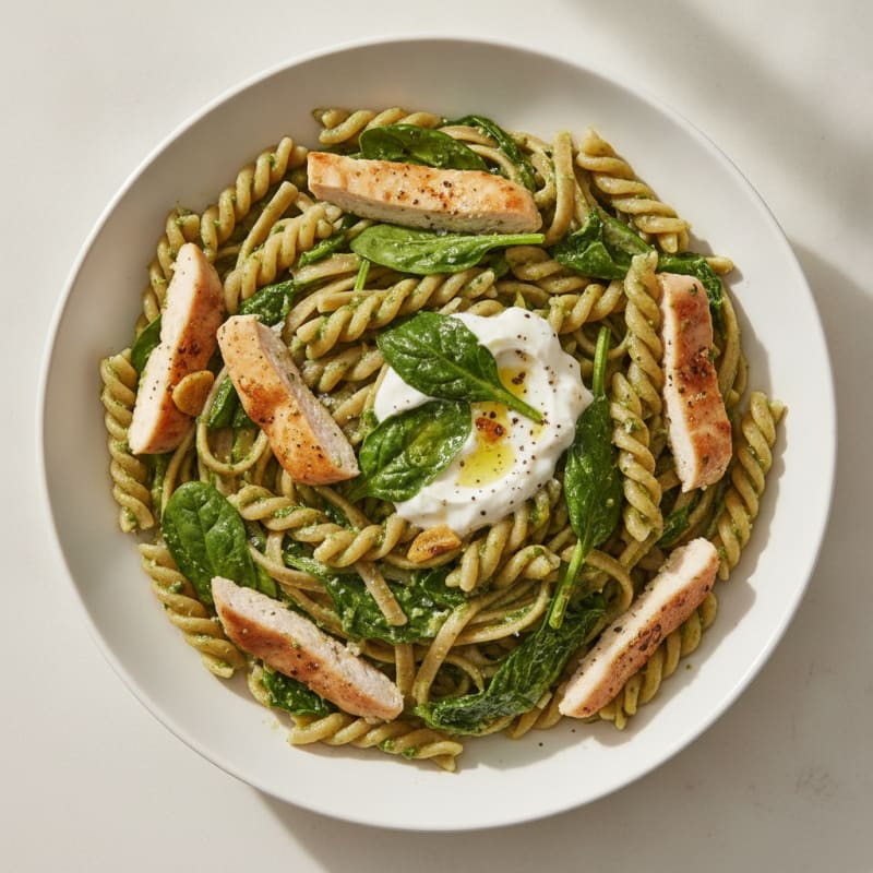Creamy Pesto Chicken Linguine
