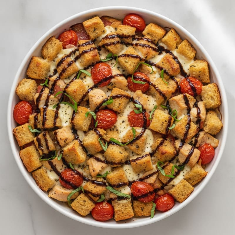 Garlic-Herb Chicken Bruschetta Bake