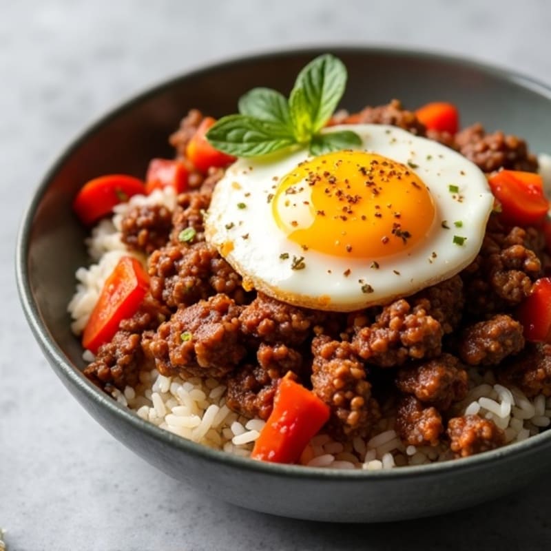 Spicy Honey Glazed Ground Beef Bowl