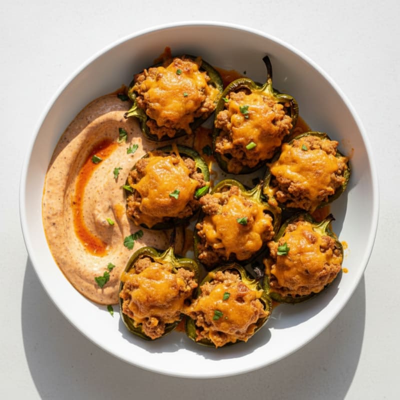 High-Protein Jalapeño Poppers with Chipotle Ranch