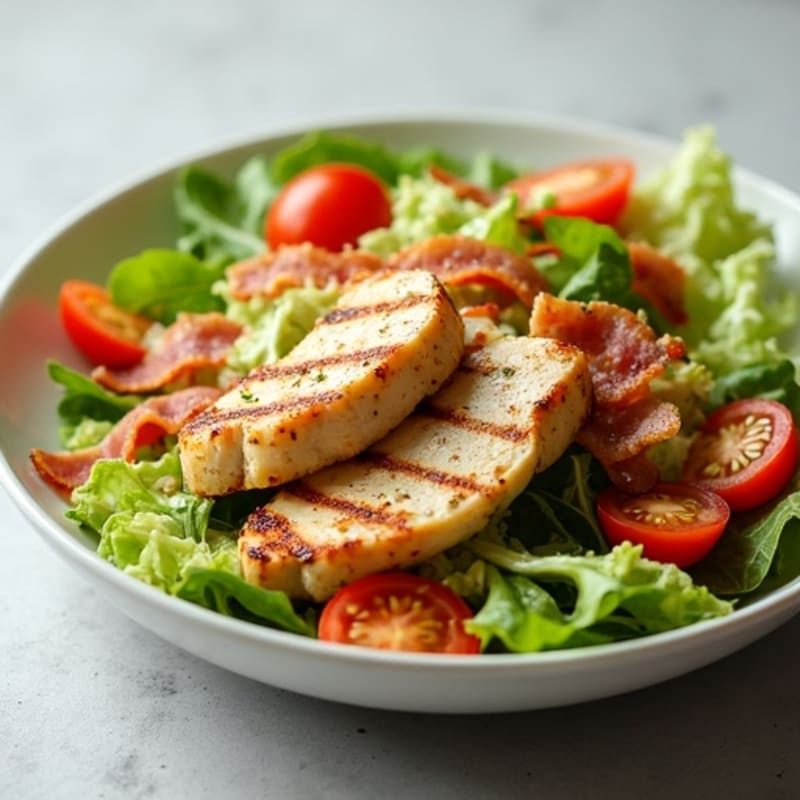 Grilled Chicken BLT Salad with Creamy Avocado Dressing