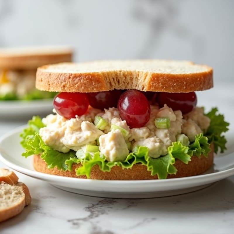 Creamy Chicken Salad Sandwich with Crisp Veggies