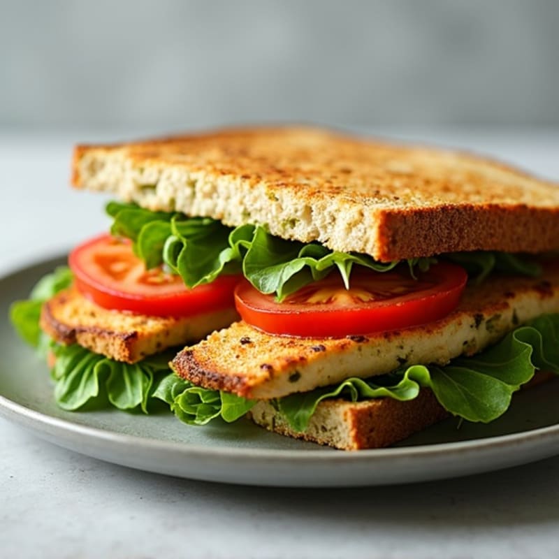 Chicken Pesto Sandwich with Fresh Greens and Tomato