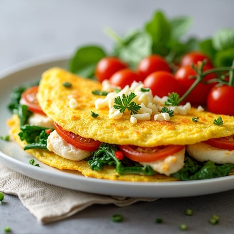 Fluffy Herb-Chicken Protein Omelette
