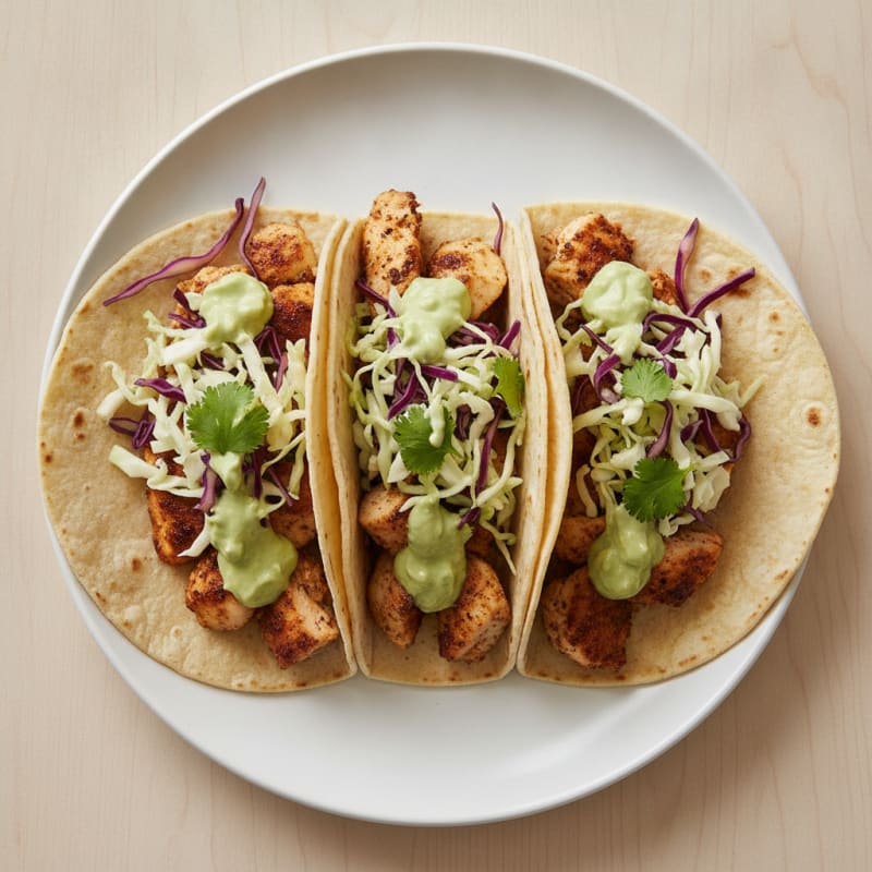 Chicken Tacos with Avocado Crema