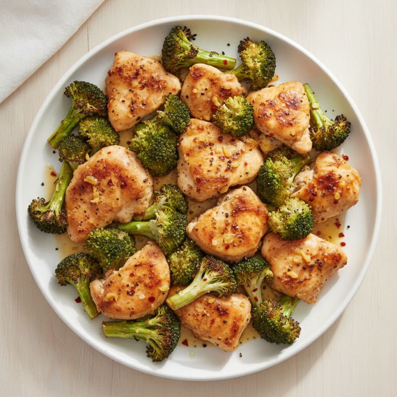 Roasted Garlic Chicken and Broccoli Sheet Pan