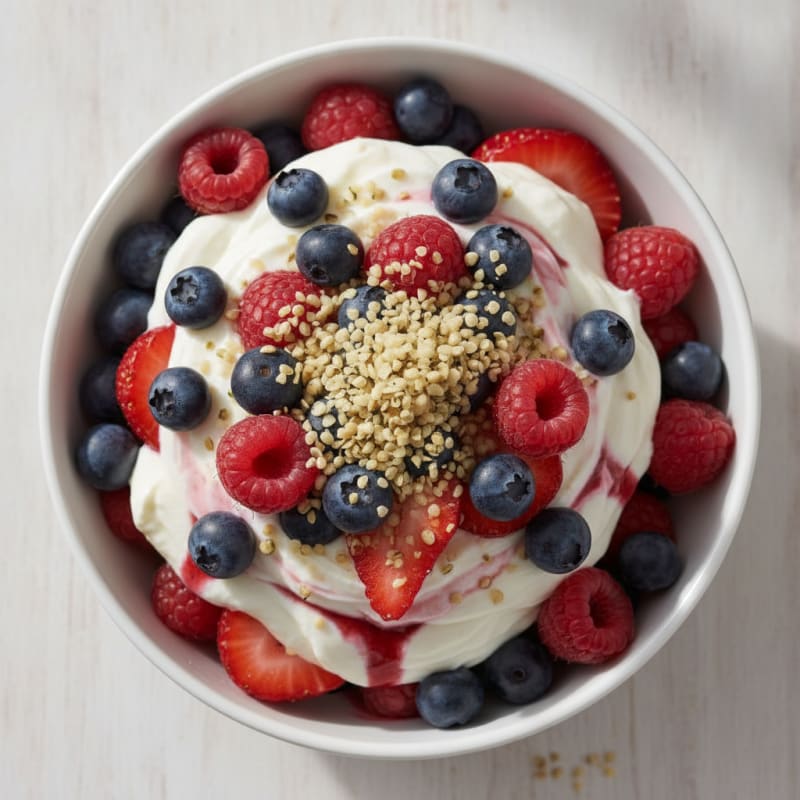 Silky Protein Yogurt Parfait with Mixed Berries