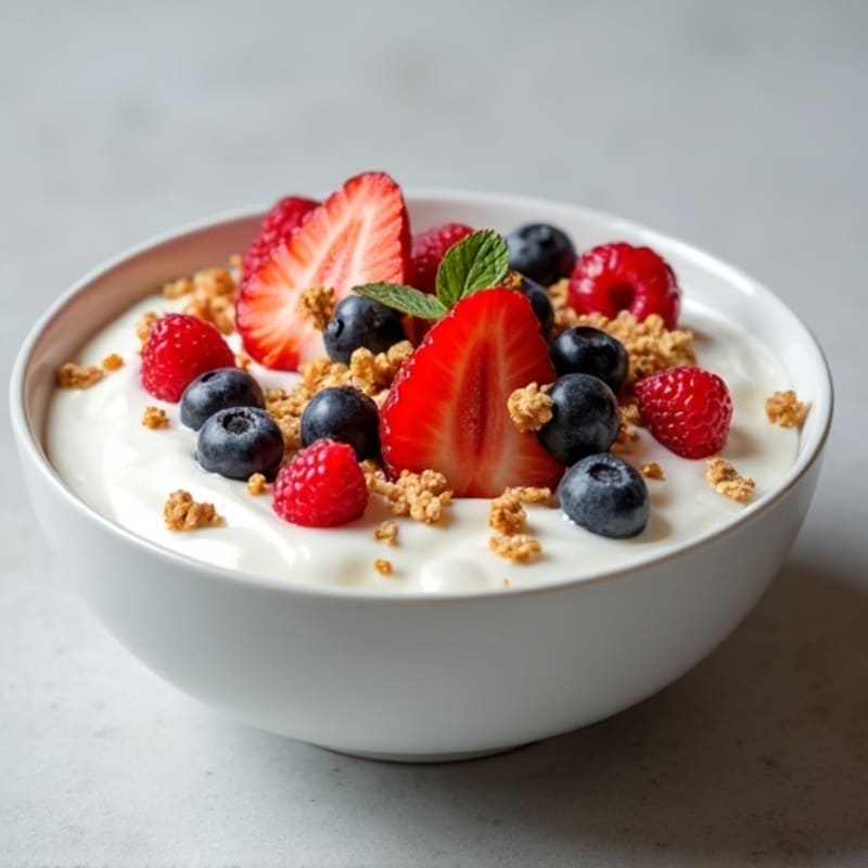 Creamy Greek Yogurt with Fresh Berries and Crunchy Granola