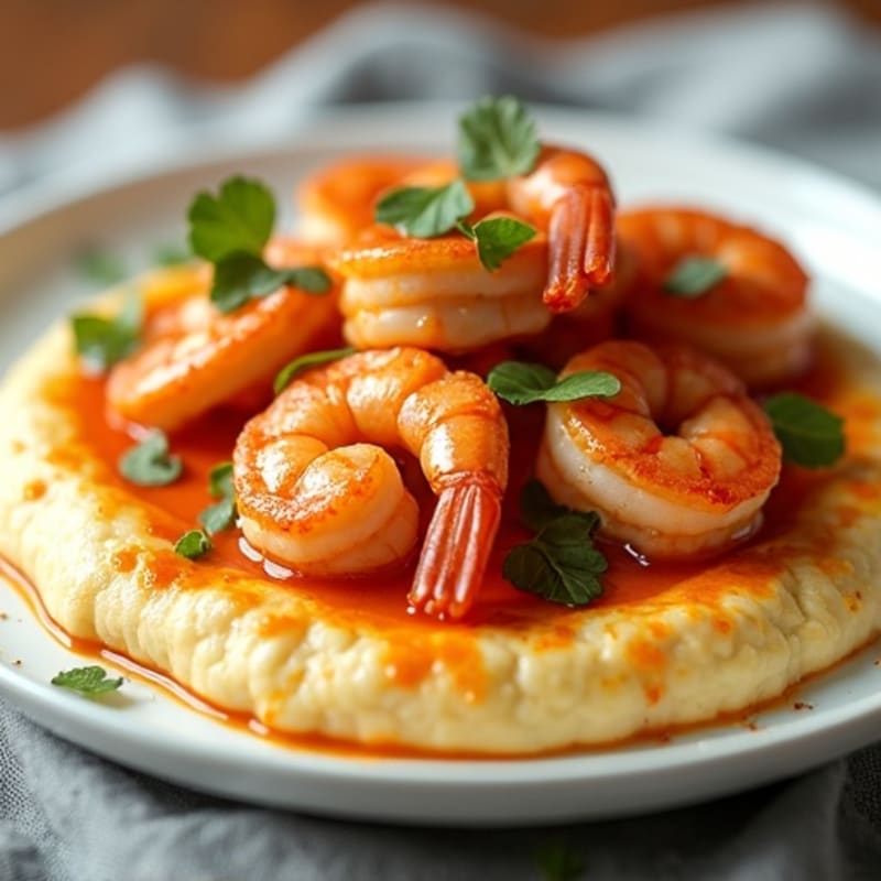 Pan-Seared Spicy Shrimp with Creamy Grits