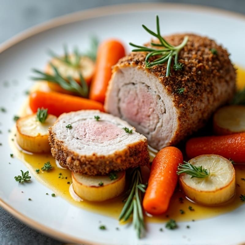 Herb-Crusted Pork Tenderloin with Roasted Root Vegetables