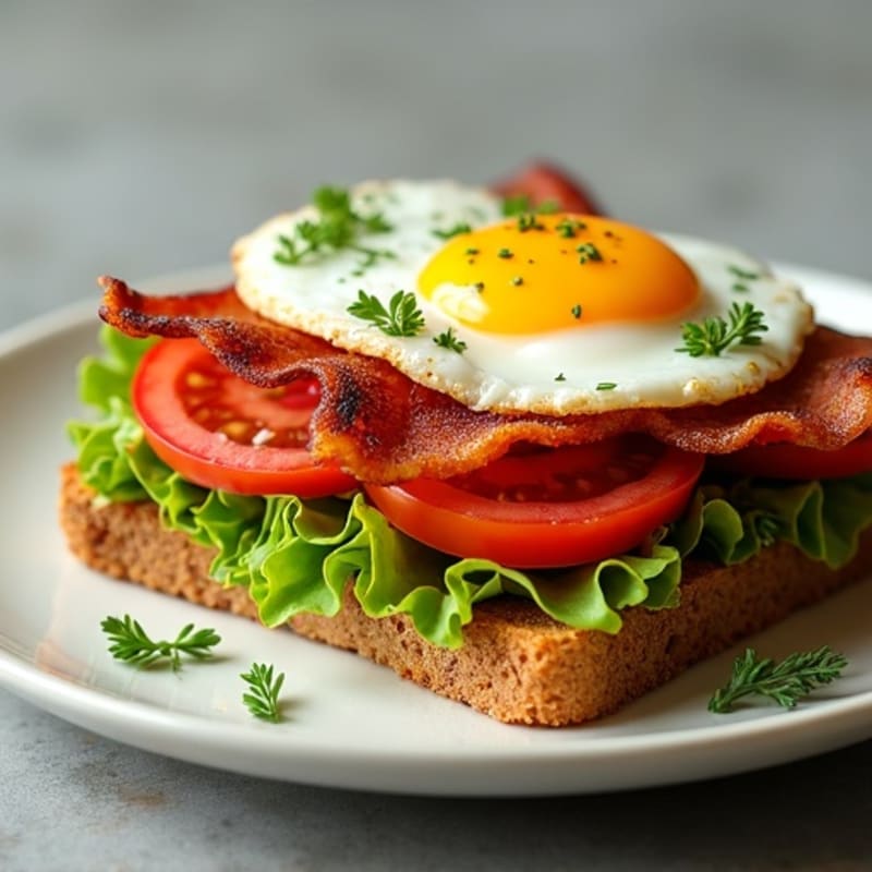 Crispy Turkey Bacon Lettuce Sandwich with Fresh Herbs