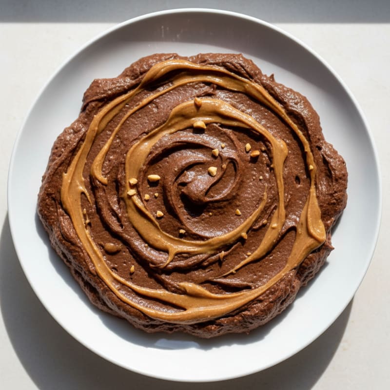 Creamy Chocolate Protein Mousse with Peanut Butter Swirl