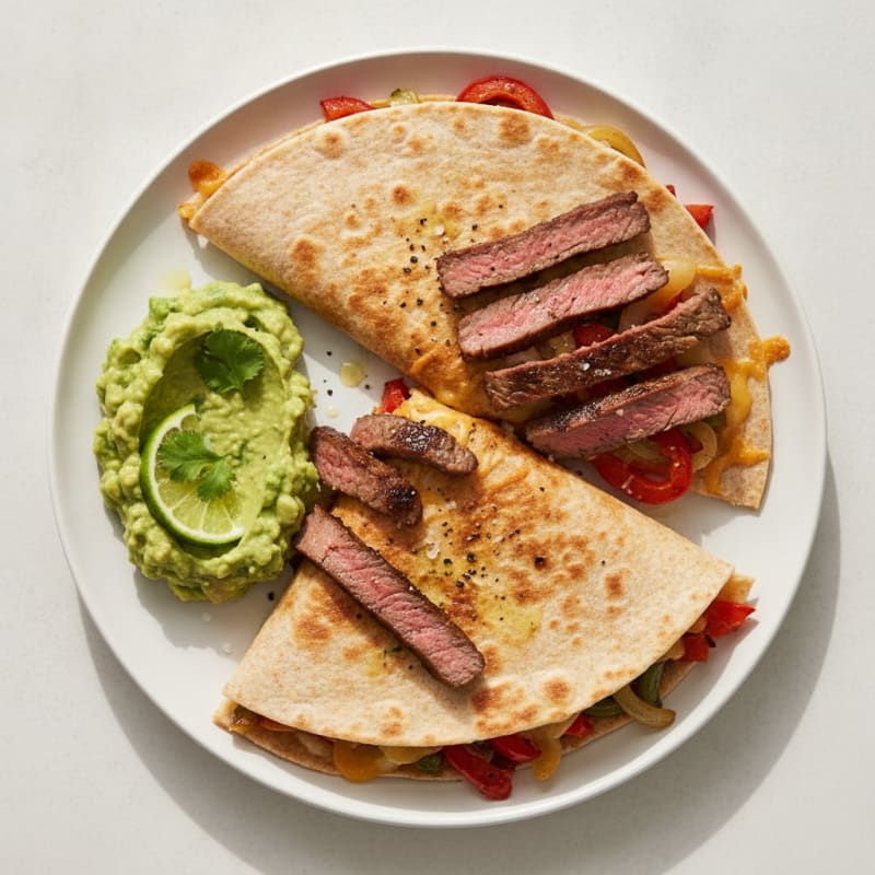 Carne Asada Quesadillas with Guacamole