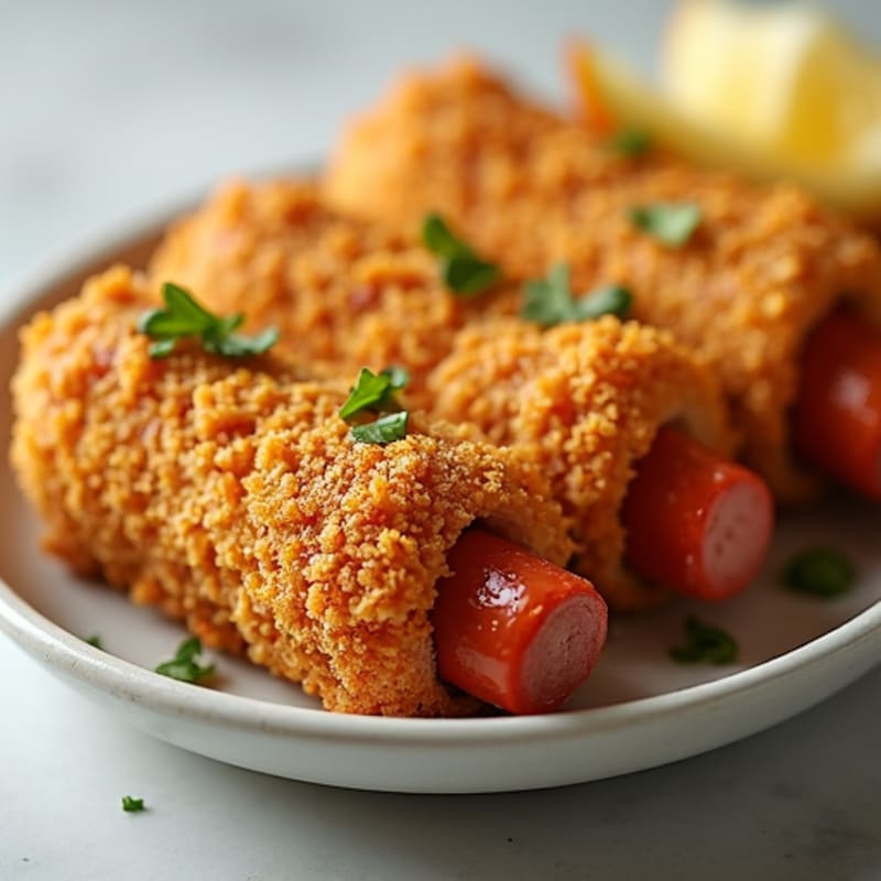 Crispy Baked Turkey Dogs with Golden Cornmeal Crust