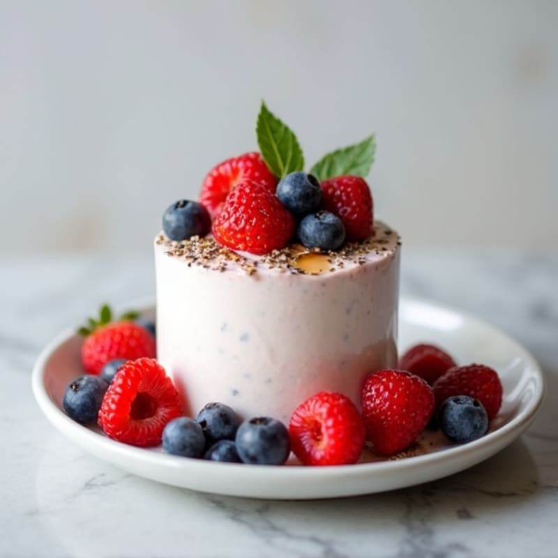 Greek Yogurt Protein Mousse with Mixed Berries