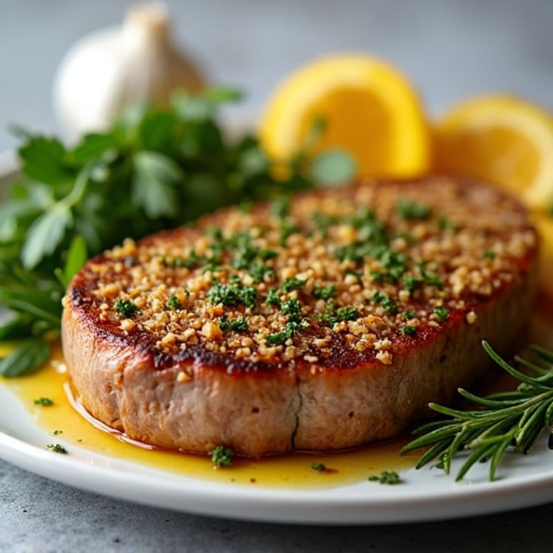 Garlic-Herb Crusted Pan-Seared Steak