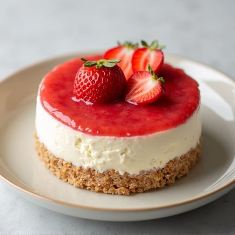 Protein Cheesecake with Strawberry Topping