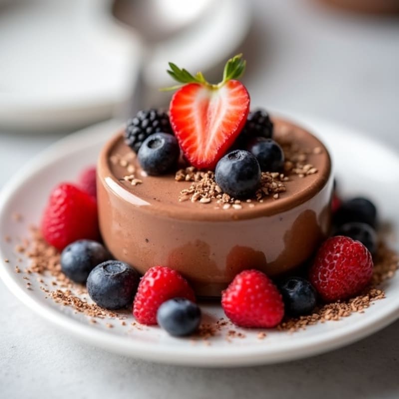 Silky Chocolate Protein Mousse with Fresh Berries