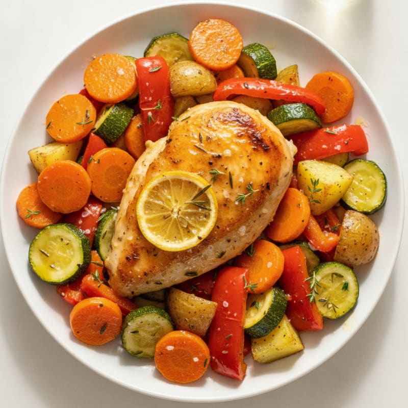 Lemon Herb Roasted Chicken with Vegetables