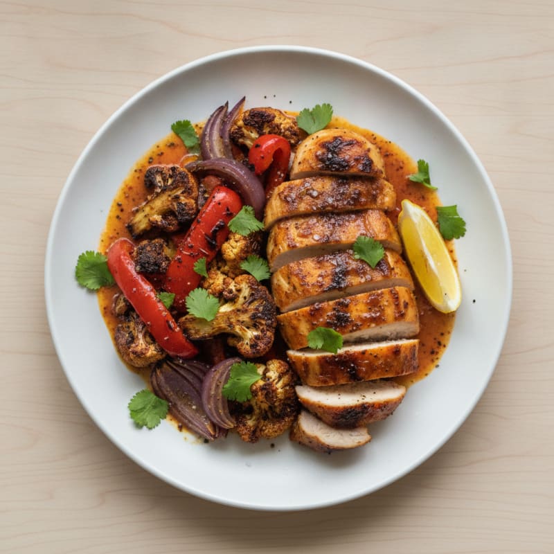 Spicy Harissa Chicken with Roasted Vegetables