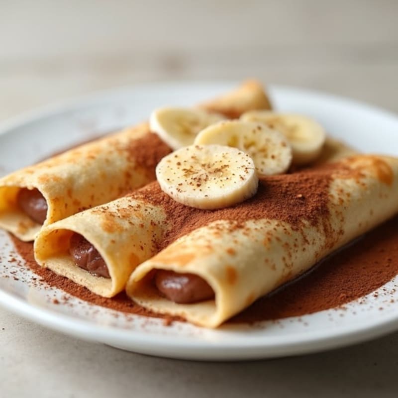 Protein-Rich Crepes with Creamy Banana Chocolate Hazelnut Filling