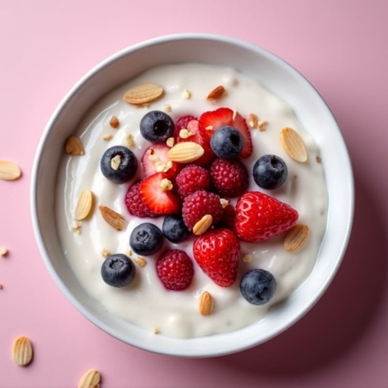 Silky Greek Yogurt Protein Mousse with Mixed Berries