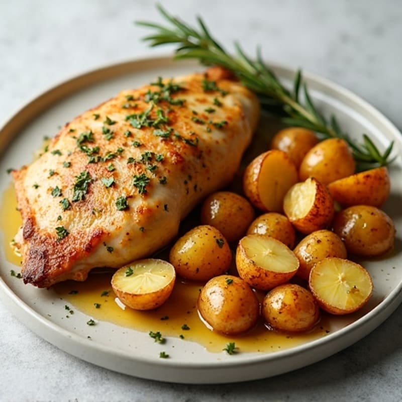 Herb-Roasted Chicken with Crispy Baby Potatoes
