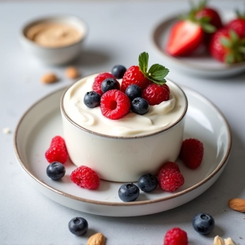 Silky Greek Yogurt Protein Mousse with Fresh Berries