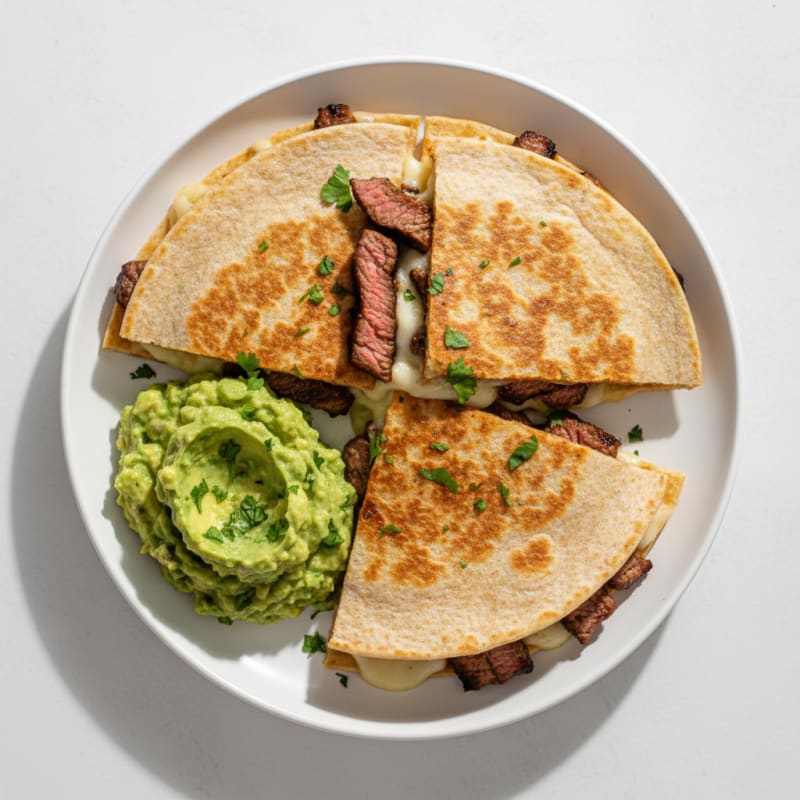 Carne Asada Quesadillas with Guacamole
