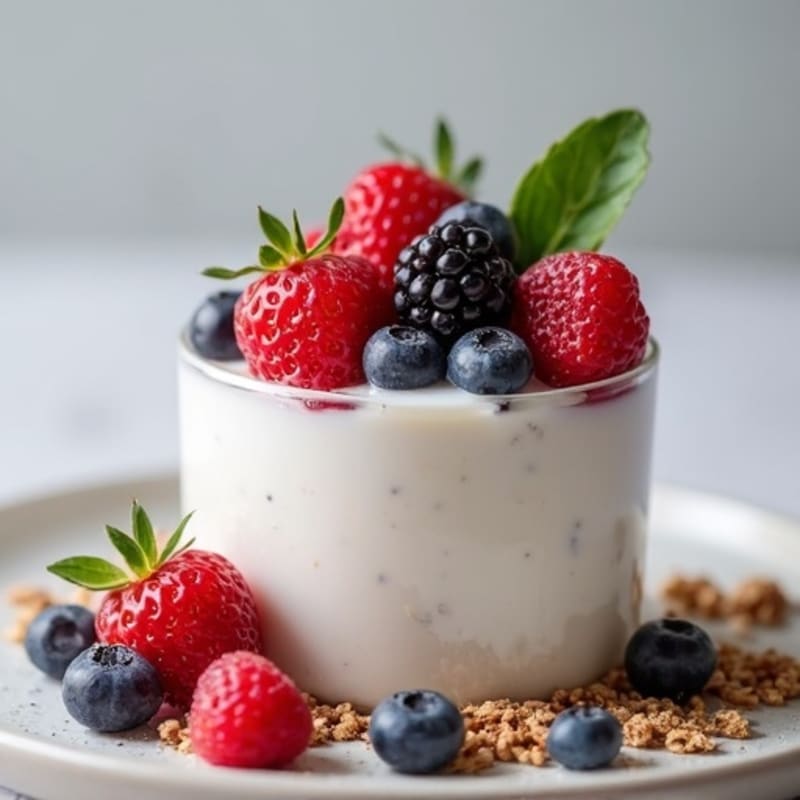 Creamy Greek Yogurt Protein Pudding with Mixed Berries