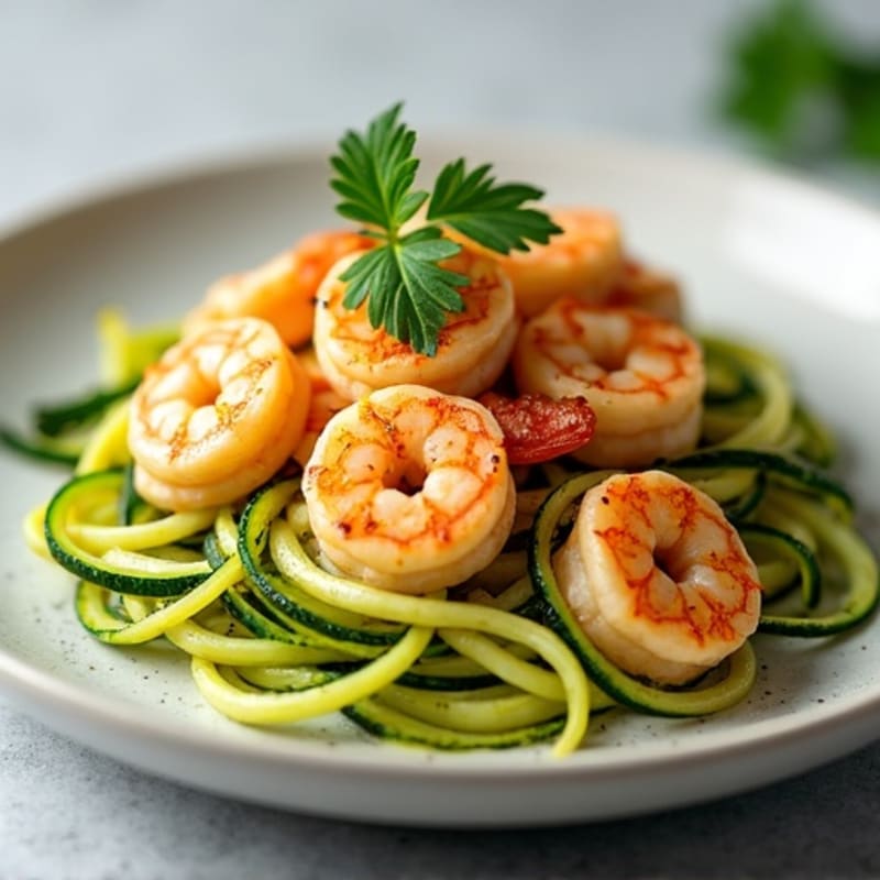 Silky Garlic Butter Shrimp with Zucchini Noodles