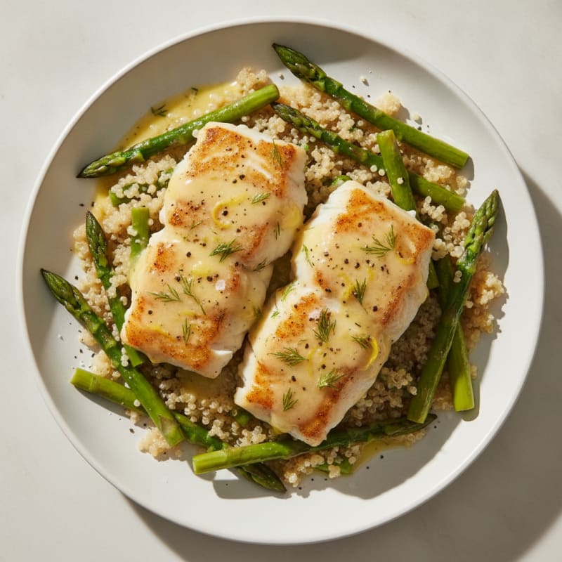 Pan-Seared Cod with Lemon-Dill Sauce