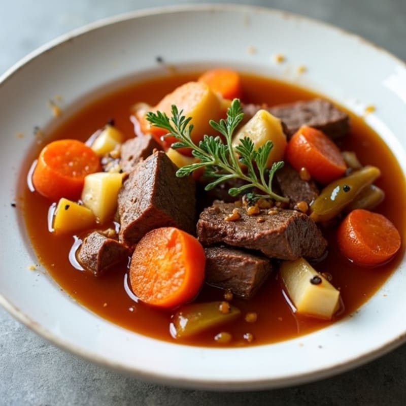 Slow-Cooked Tender Beef and Root Vegetable Stew