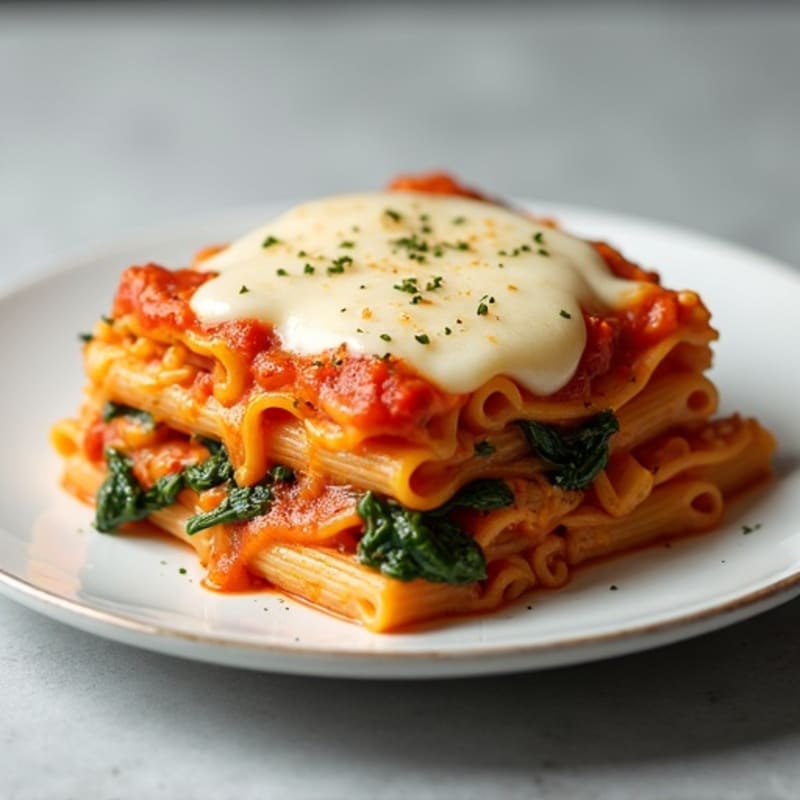 Hearty Baked Ziti with Lean Ground Turkey and Spinach