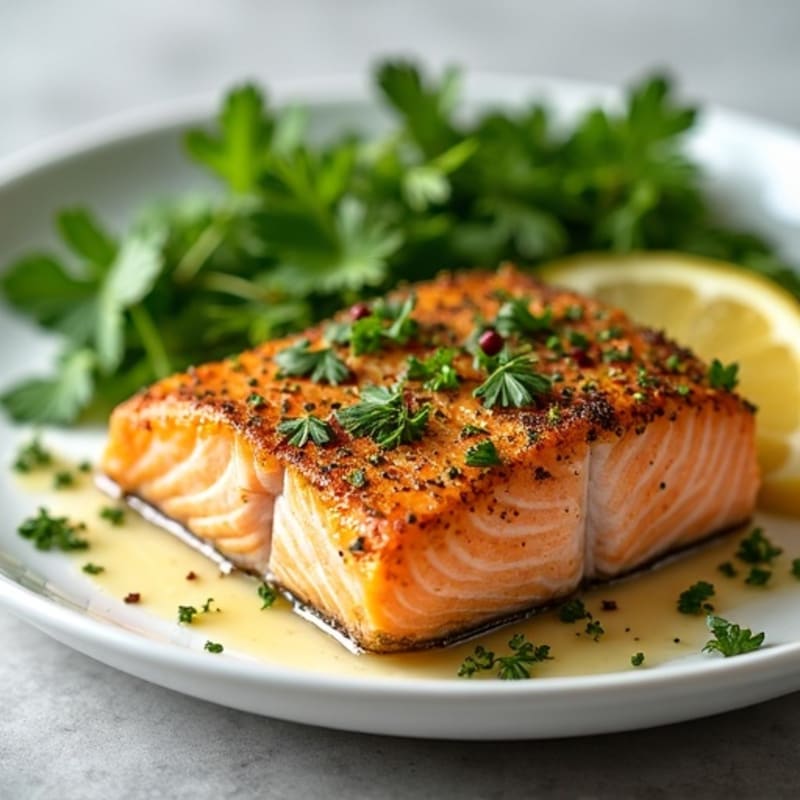 Herb-Crusted Pan Seared Salmon with Lemon