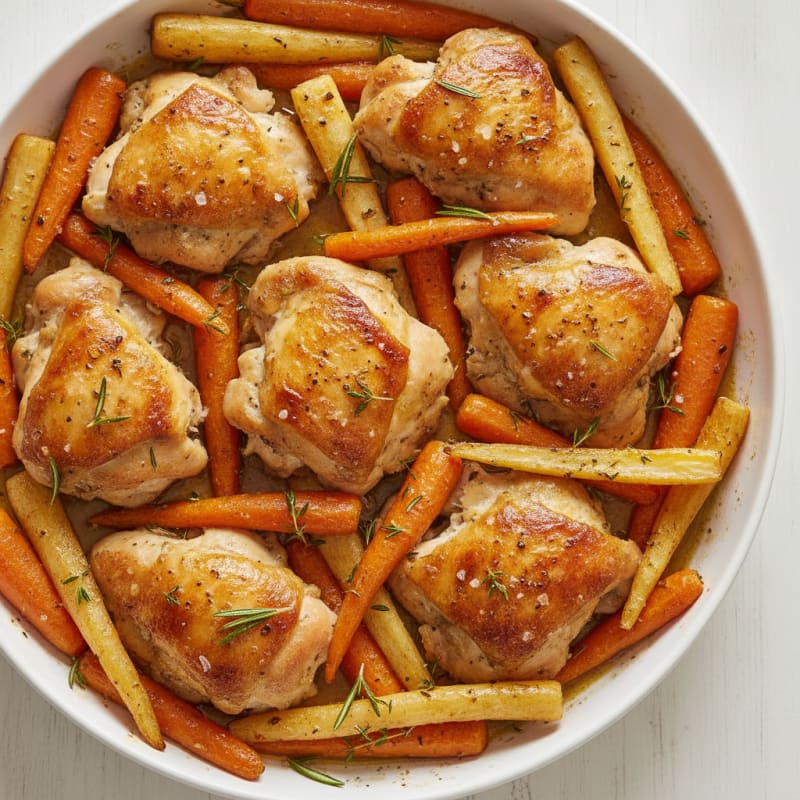 Garlic Herb Roasted Chicken with Root Vegetables