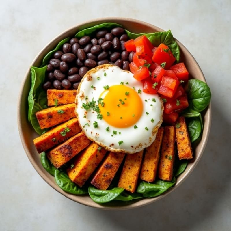 Roasted Sweet Potato and Black Bean Taco Bowl