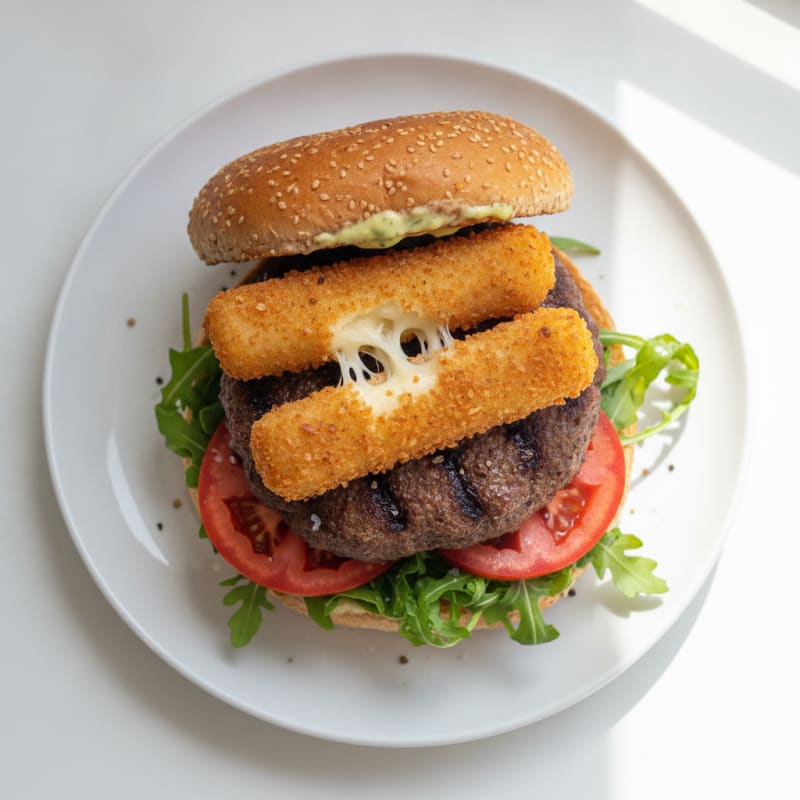 Mozzarella Stick Beef Burger
