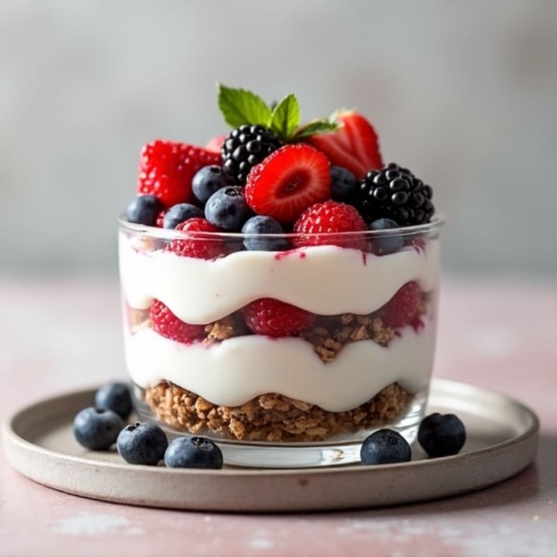 Creamy Greek Yogurt Parfait with Chocolate Protein Granola