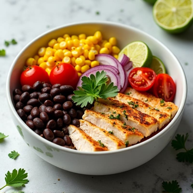 Cilantro-Lime Black Bean Bowl with Roasted Corn