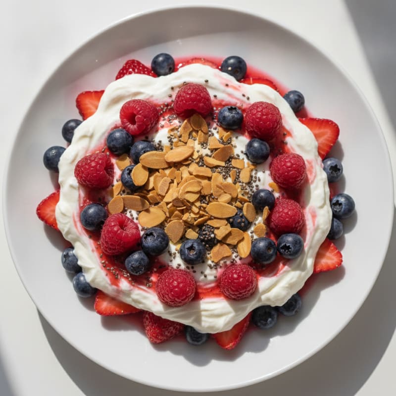 Greek Yogurt Protein Parfait with Mixed Berries