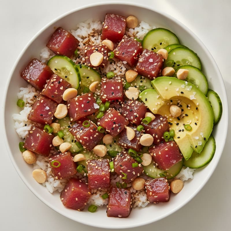 Ahi Tuna Poke Bowl with Macadamia Nuts