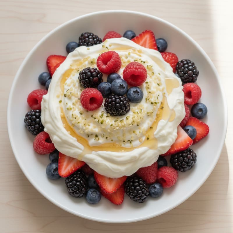 Greek Yogurt Protein Parfait with Mixed Berries